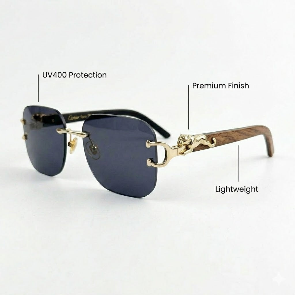 Cartier 3002 Gold Black Prestige – Premium First Copy Luxury Sunglasses