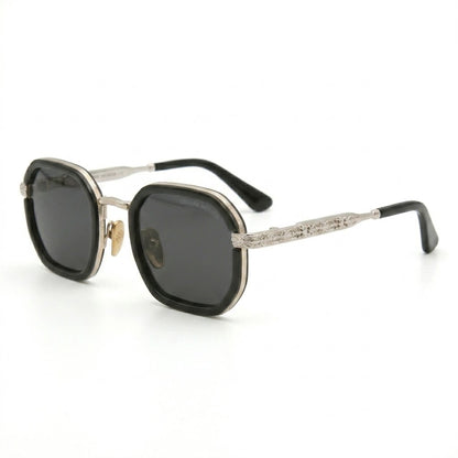 Side temple view of Chrome Hearts 98583 showing sterling silver-style cross