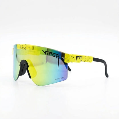 Oakley-C15-yellow-green-revo-lens-reflection-close-up
