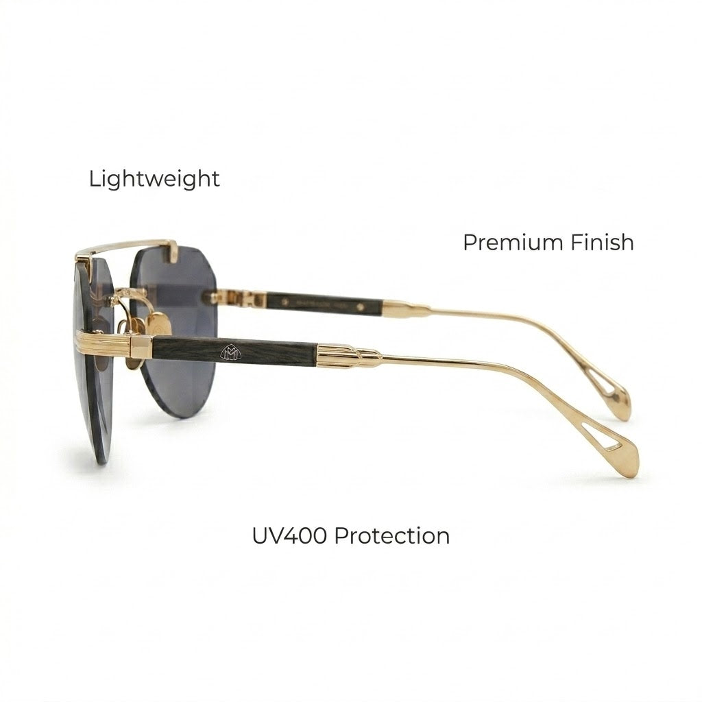 Maybach-3114-gold-bridge-black-frame-angle-shot