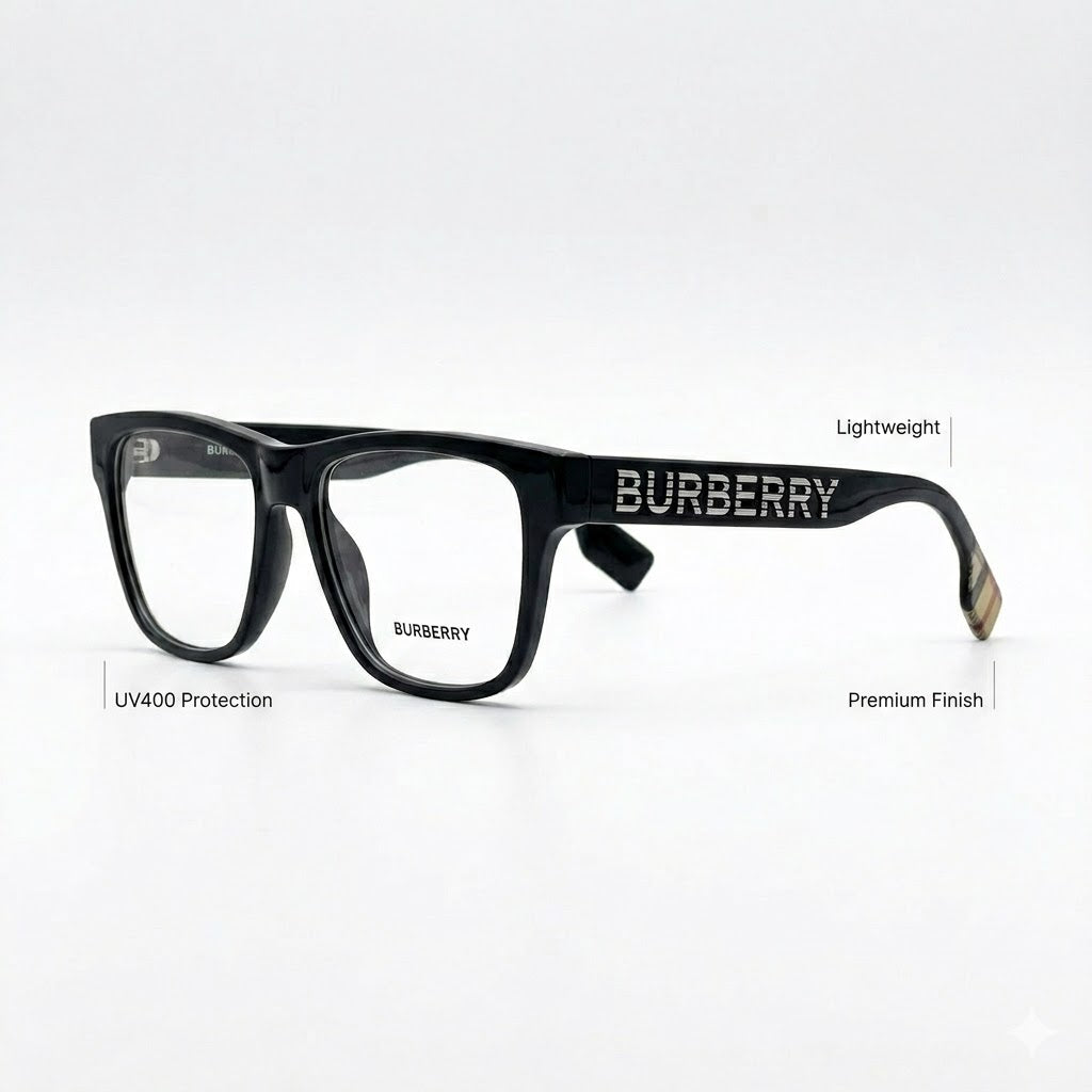Burberry BE4358 Black Plano Sunglasses | First Copy at UniqueEyewears