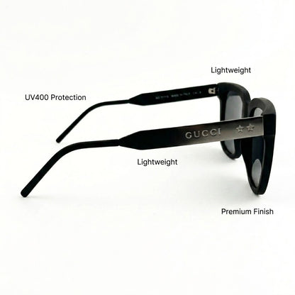 Gucci 0976 Black & Gold Luxury Edition – Premium First Copy Sunglasses