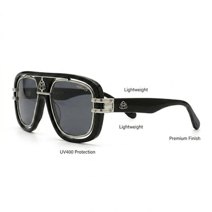 Maybach 7339 Silver Black Edition – Handcrafted Luxury First Copy Sunglasses
