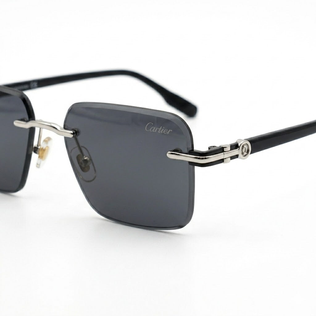 Cartier 0502 Gold Black Prestige – Rimless Luxury First Copy Sunglasses