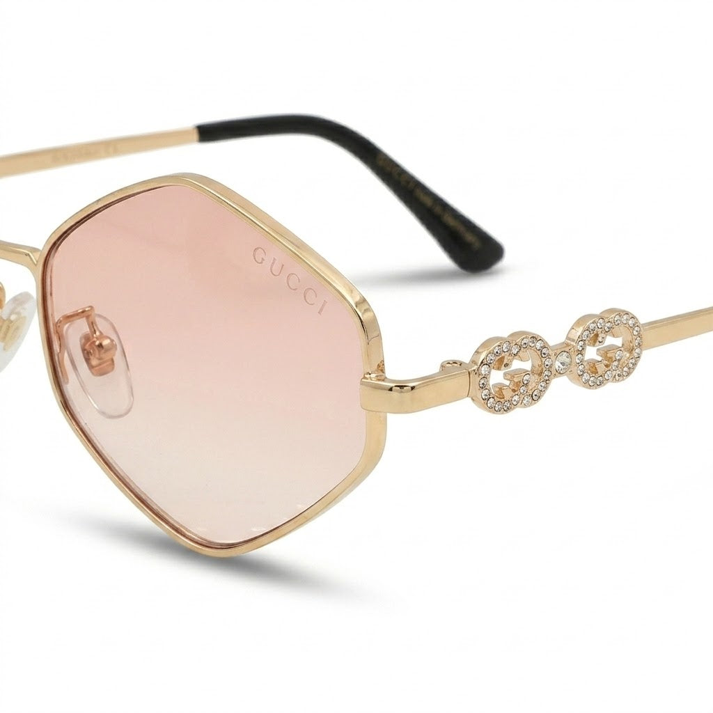 Gucci 1434 Gold Pink Glamour – Premium First Copy Luxury Sunglasses