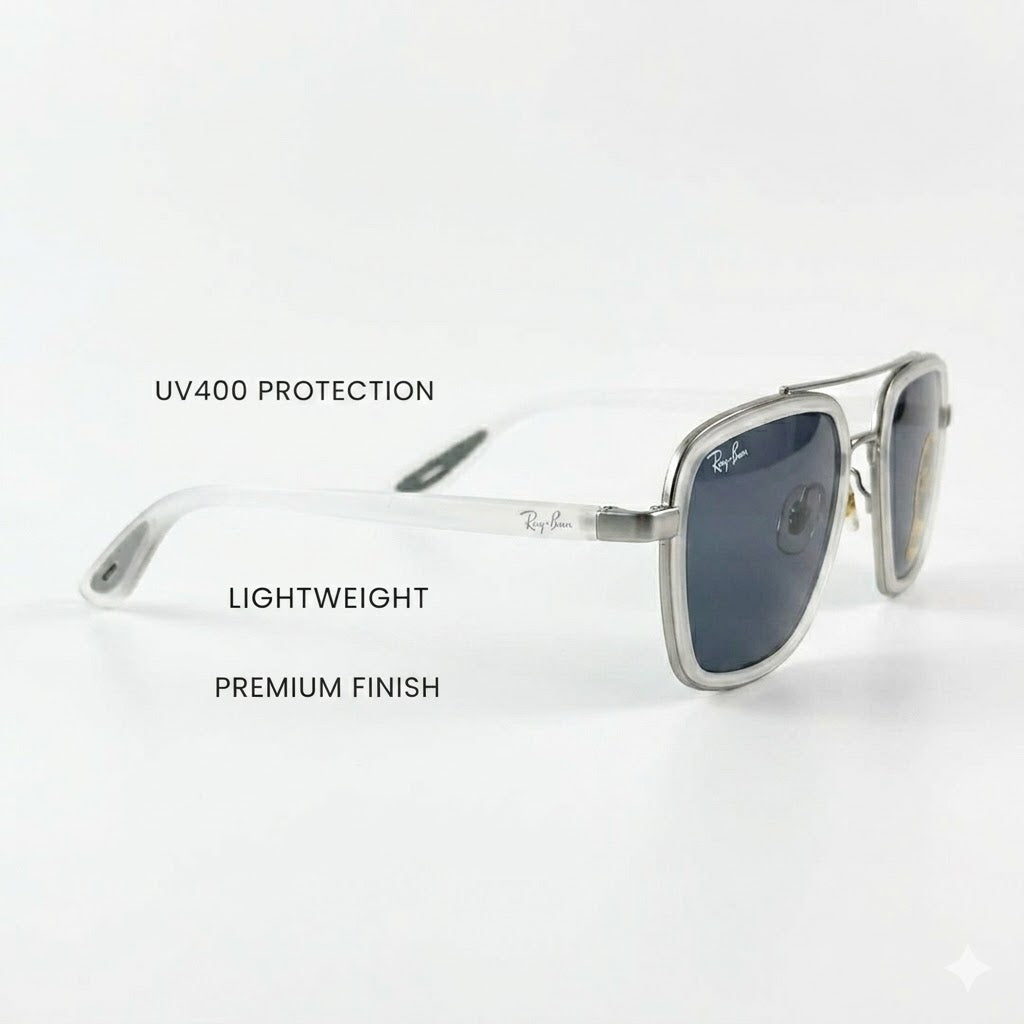 Ray-Ban 06 Ice Black Edition – Premium First Copy Sleek Minimalist Sunglasses