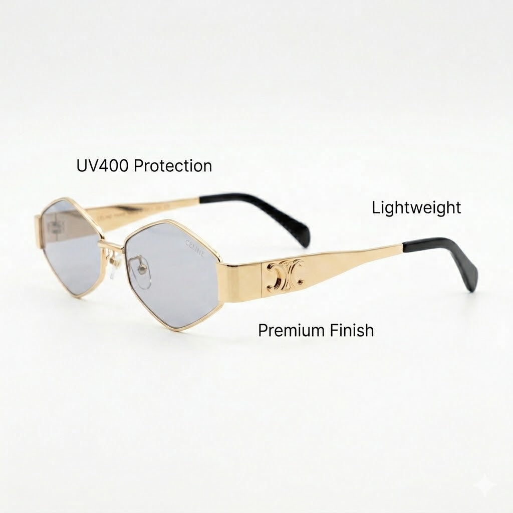 Celine 25056 Gold Plano – Premium First Copy Luxury Minimalist Clear Glasses