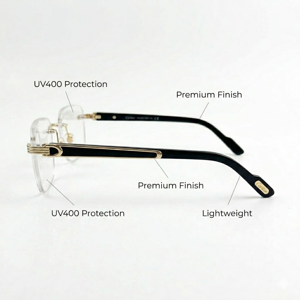 Cartier 3101 Gold Heritage – Premium First Copy Luxury Gold Plano Glasses