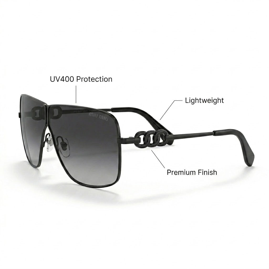 Miu Miu 23529 Black Shaded Icon – Premium First Copy Luxury Sunglasses