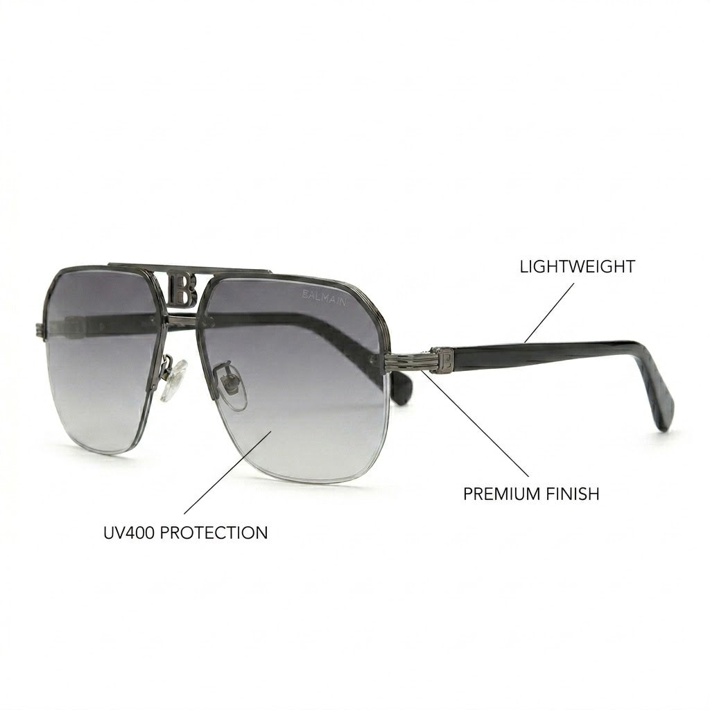 Balmain 72386 sunglasses 45-degree angle luxury aesthetic.