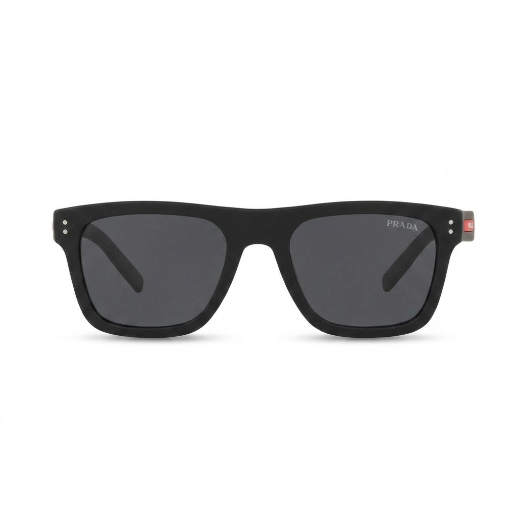 Prada 3835 matte black sunglasses with premium branded hard case.