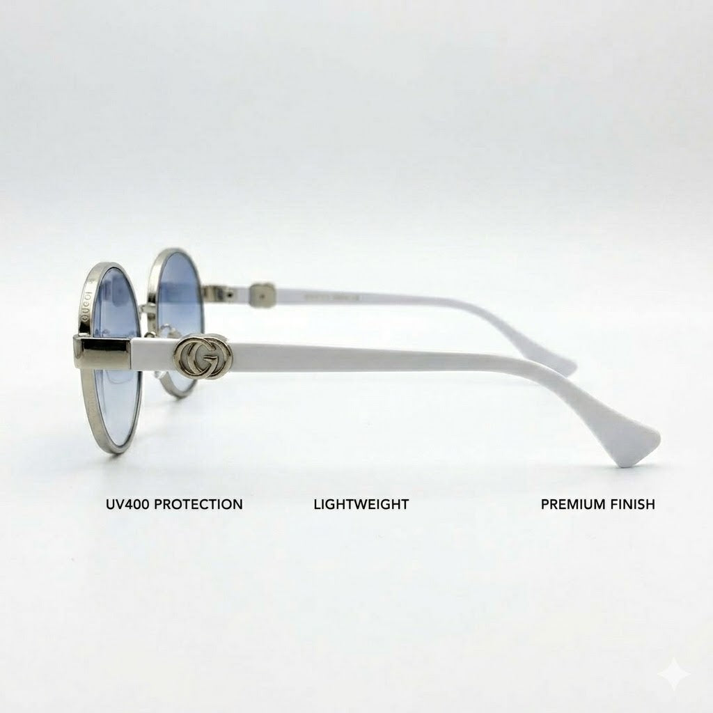 UV400 protection etching on master quality Gucci 019 blue lenses
